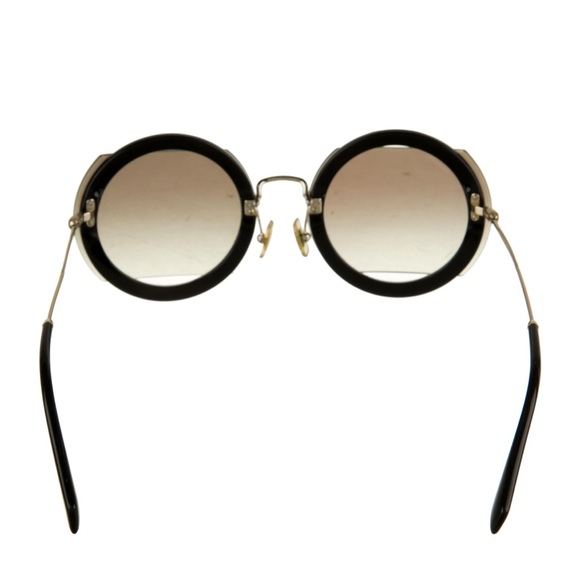 Miu Miu oversize Gradient Chic Black Round Sunglasses - comes with original box main image 10